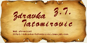 Zdravka Tatomirović vizit kartica